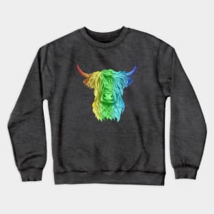 LGBTQ+ Highland Cow - Hand Drawn Illustration Crewneck Sweatshirt